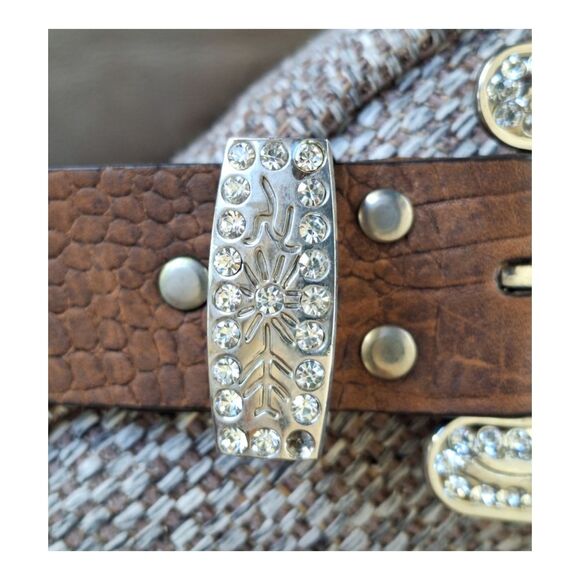 Nocona Belt Co. Leather Turquoise Stud Western Rodeo Festival Rhinestones size M - Picture 9 of 15